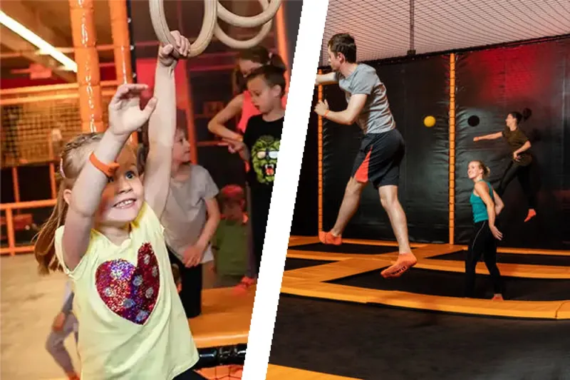 Trampolin Park und Motorik Spielplatz